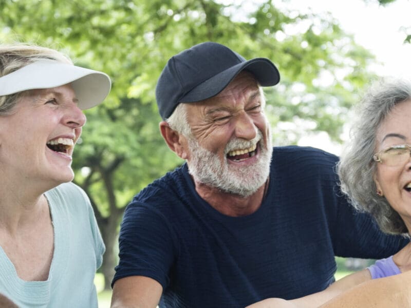 seniors playing outside